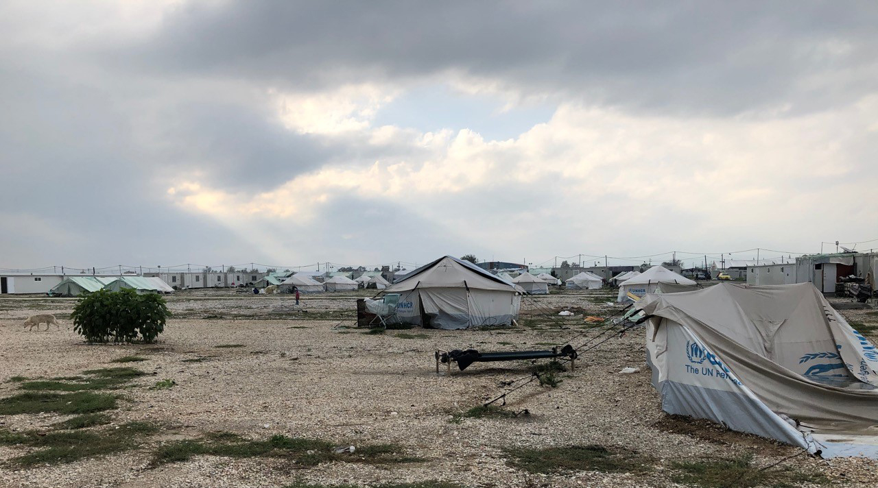 Teltleir for flyktninger i Nea Kavala, Hellas.